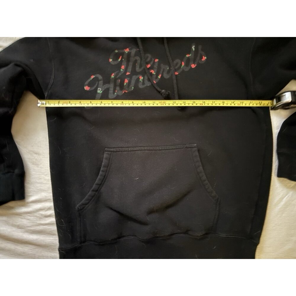 The Hundreds Black Pullover Hoodie ROSES ON LOGO MENS SIZE M PRE-OWNED - Picture 3 of 7